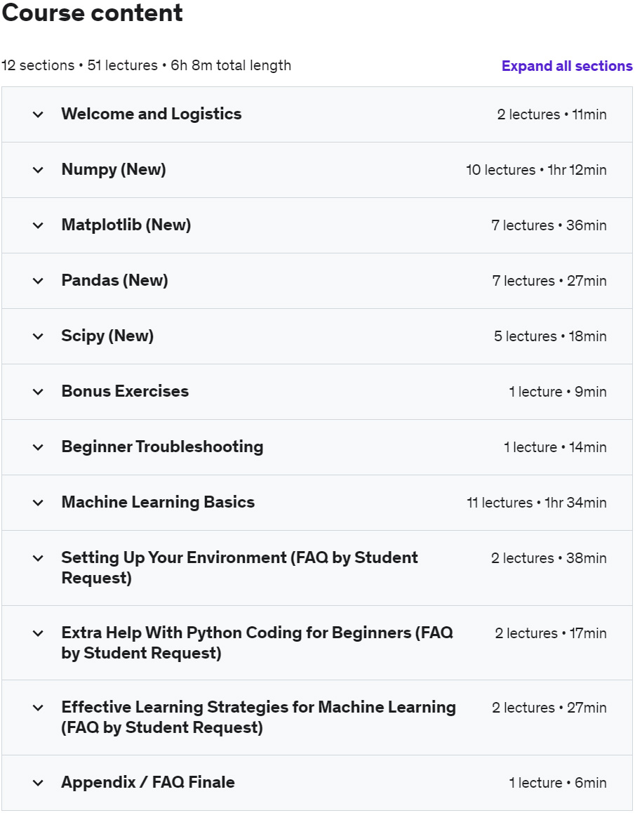Course topics · Deep Learning Prerequisites – The Numpy Stack in Python (V2+) 2022-11