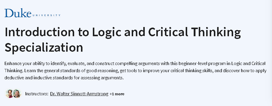 Pictures · Coursera — Introduction to Logic and Critical Thinking Specialization 2023-8