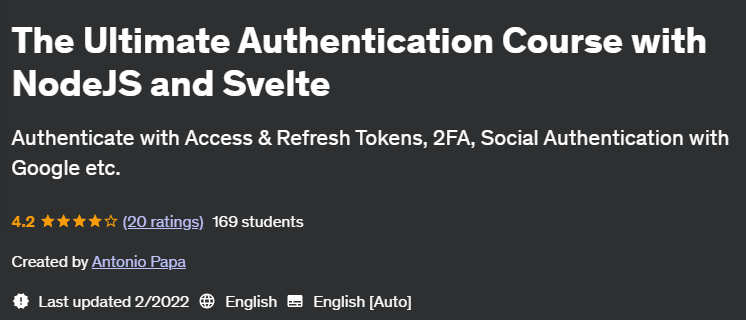 Pictures · Udemy — The Ultimate Authentication Course with NodeJS and Svelte 2022-2