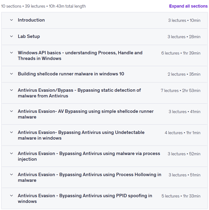 강좌 주제 · Antivirus/EDR Evasion & Bypass, Pentesters & Red Teamers에 대한 리뷰 보기 2025-8