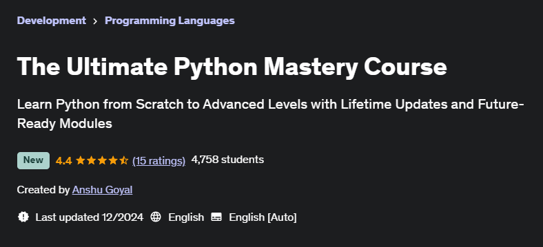 Pictures · Udemy — The Ultimate Python Mastery Course 2024-12