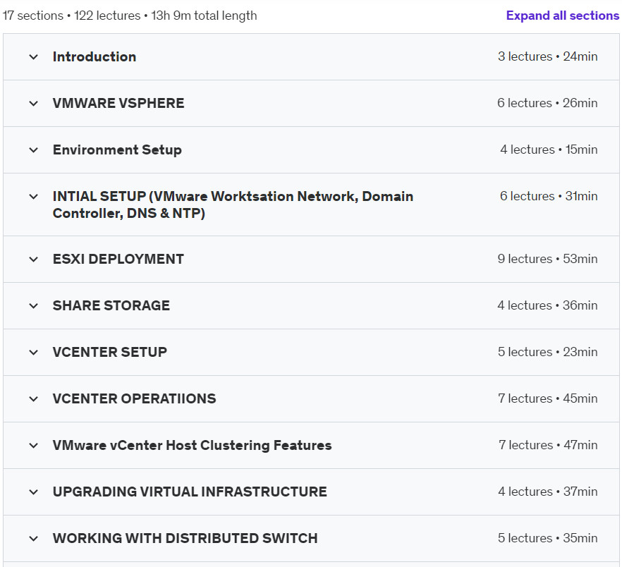 موضوعات الدورة · VMware vSphere للمهنيين في مجال تكنولوجيا المعلومات: مبتدئ إلى متقدم 2024-4