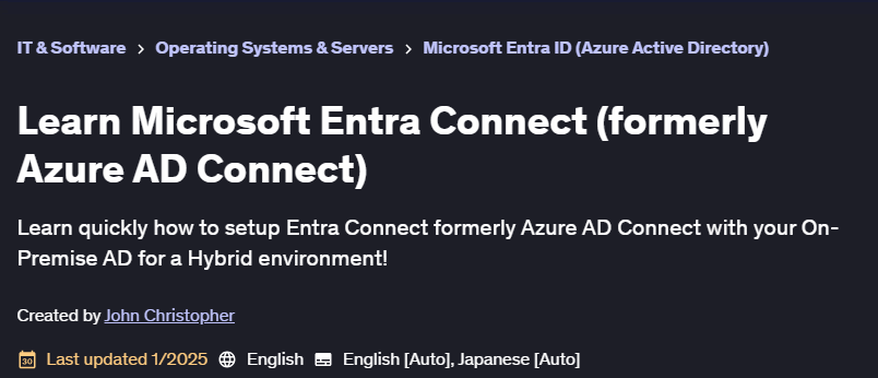 Pictures · Udemy — Learn Microsoft Entra Connect (formerly Azure AD Connect) 2025-1