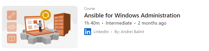 Pictures · LinkedIn — Ansible for Windows Administration 2024-11