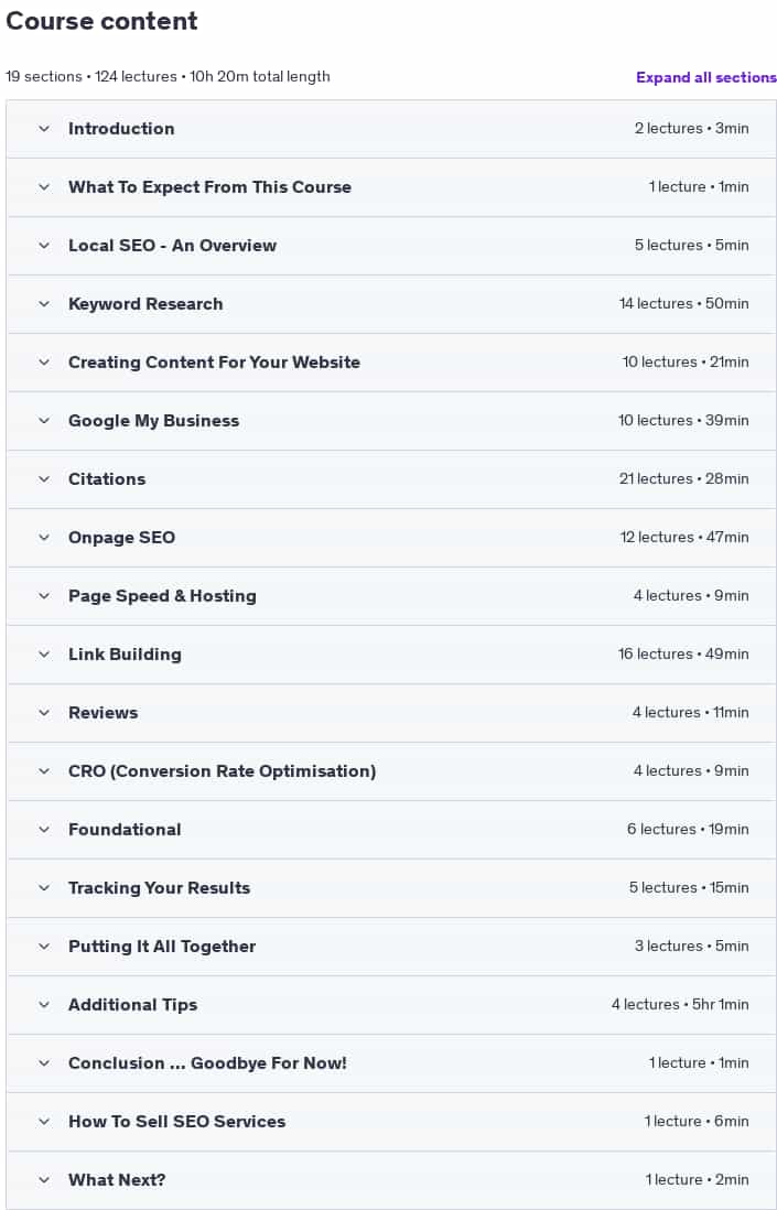 Course topics · Local SEO: A Definitive Guide To Local Business Marketing 2025-1