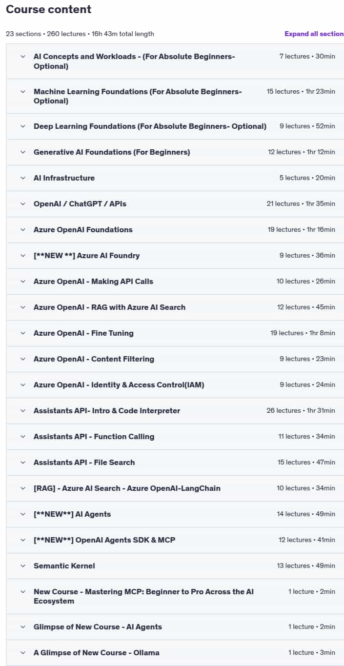 کورس کے موضوعات · نسلوں AI:Azure کے ساتھ پرو شروع کریں OpenAI 2025-8