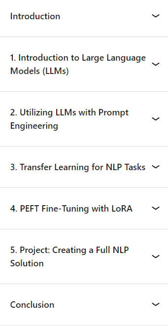 Course topics · LinkedIn — Fine-Tuning for LLMs: from Beginner to Advanced 2024-9