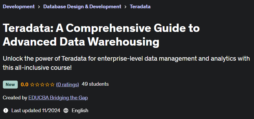 Pictures · Udemy — Teradata: A Comprehensive Guide to Advanced Data Warehousing 2024-11