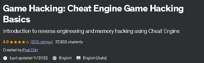 Pictures · Udemy — Game Hacking: Cheat Engine Game Hacking Basics 2022-11