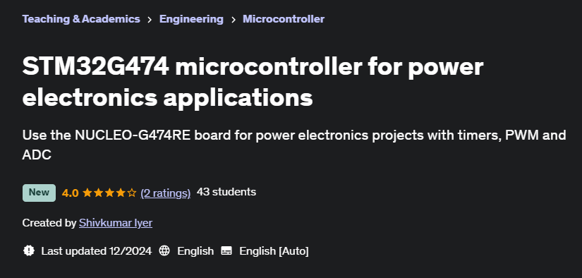 Pictures · Udemy — STM32G474 microcontroller for power electronics applications 2024-12