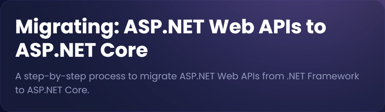 Bilder · Migration – Migrationsverkehr : ASP.NET WEB APIs zu ASP.NET Kern 2025-10