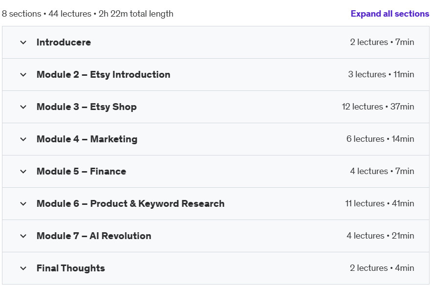 Course topics · Udemy — Etsy Goldmine: Generate Passive Income with Digital Products 2023-5