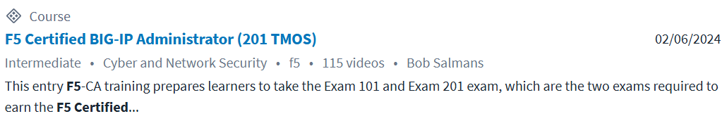Pictures · CBTNuggets — F5 Certified BIG-IP Administrator (201 TMOS) Online Training 2024-2