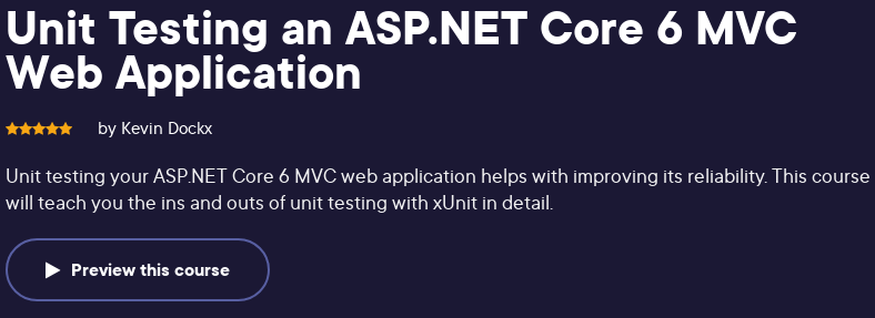 Pictures · Pluralsight — Unit Testing an ASP.NET Core 6 MVC Web Application 2022-4