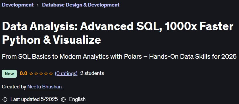 Pictures · Data Analysis: Advanced SQL, 1000x Faster Python & Visualize 2025-4