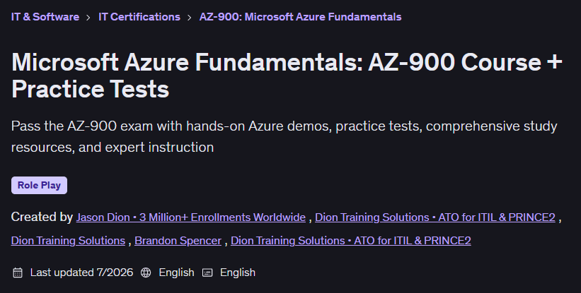 चित्र · Microsoft Azure मुख्य पृष्ठ : AZ-900 पाठ्यक्रम + अभ्यास परीक्षण 2026-7
