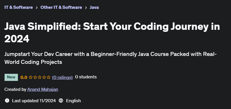 Pictures · Udemy — Java Simplified: Start Your Coding Journey in 2024 2024-10
