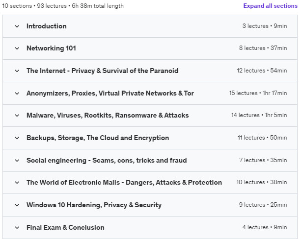 Course topics · The Absolute Beginners Guide to Cyber Security – Part 2 2022-8