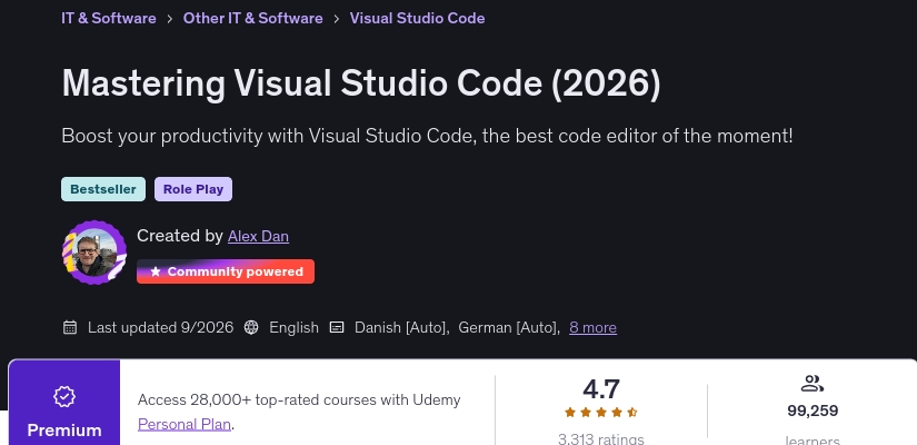 Pictures · Udemy — Mastering Visual Studio Code (2026) 2026-5