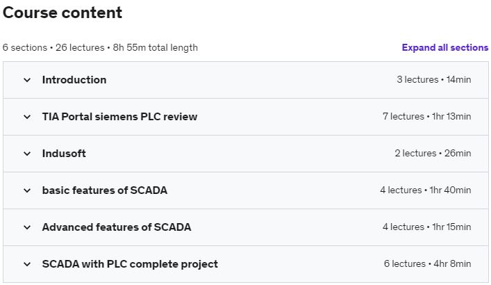 Course topics · Udemy — Learn SCADA from Scratch to Hero ( Indusoft & TIA portal ) 2022-4