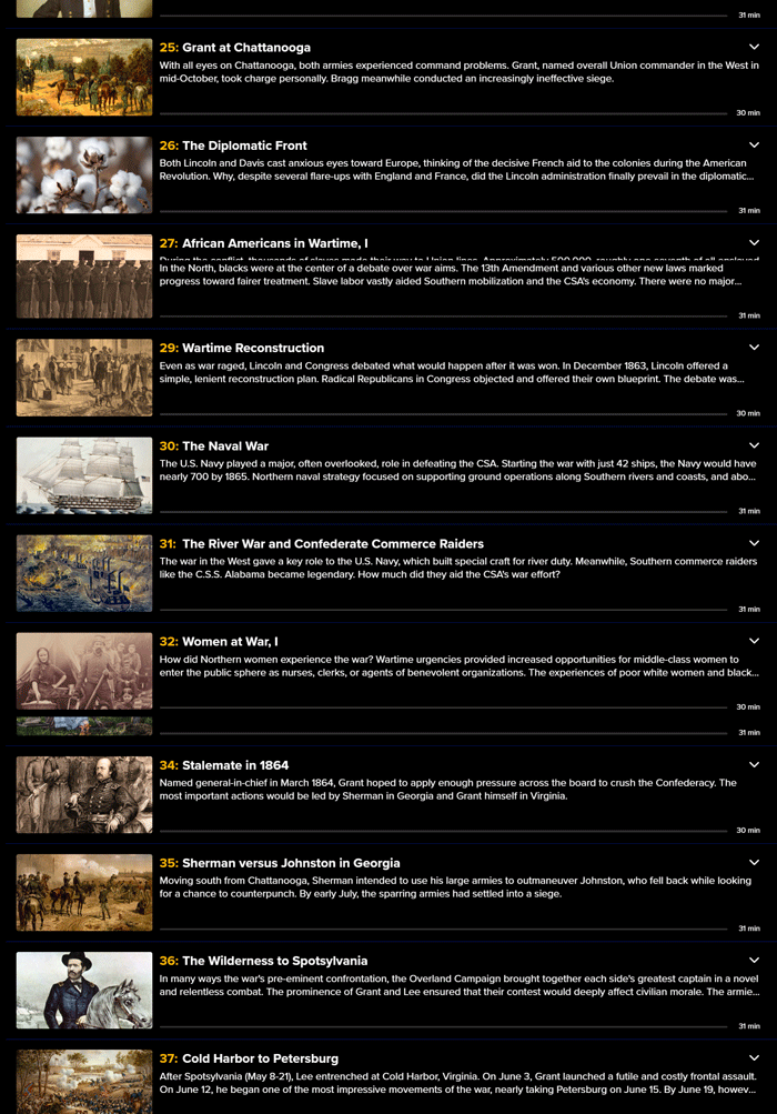 Kursthemen · The Great Courses Plus – Der amerikanische Bürgerkrieg 2025-3