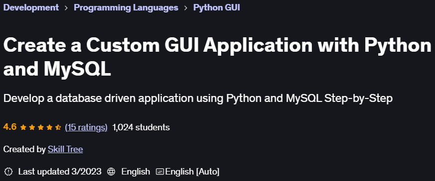 Pictures · Udemy — Create a Custom GUI Application with Python and MySQL 2023-3