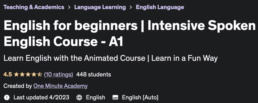 Pictures · Udemy — English for beginners | Intensive Spoken English Course – A1 2023-5