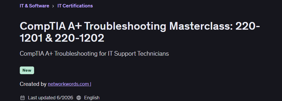 Bilder · CompTIA A+ Problemlösung umfassender Kurs: 220-1201 & 220-1202 2026-6