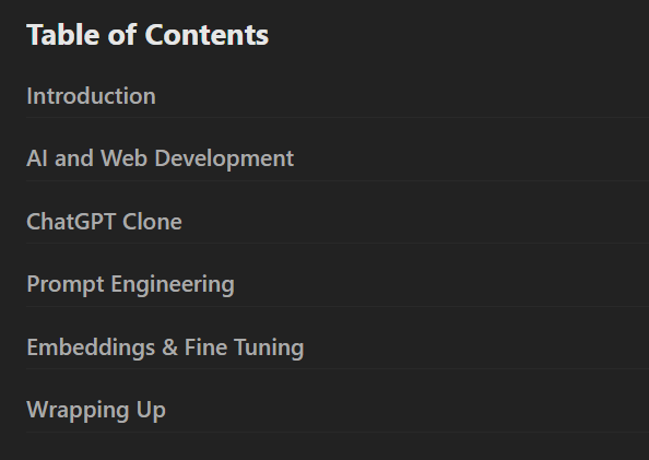 Course topics · First Look: ChatGPT API for Web Developers 2023-7