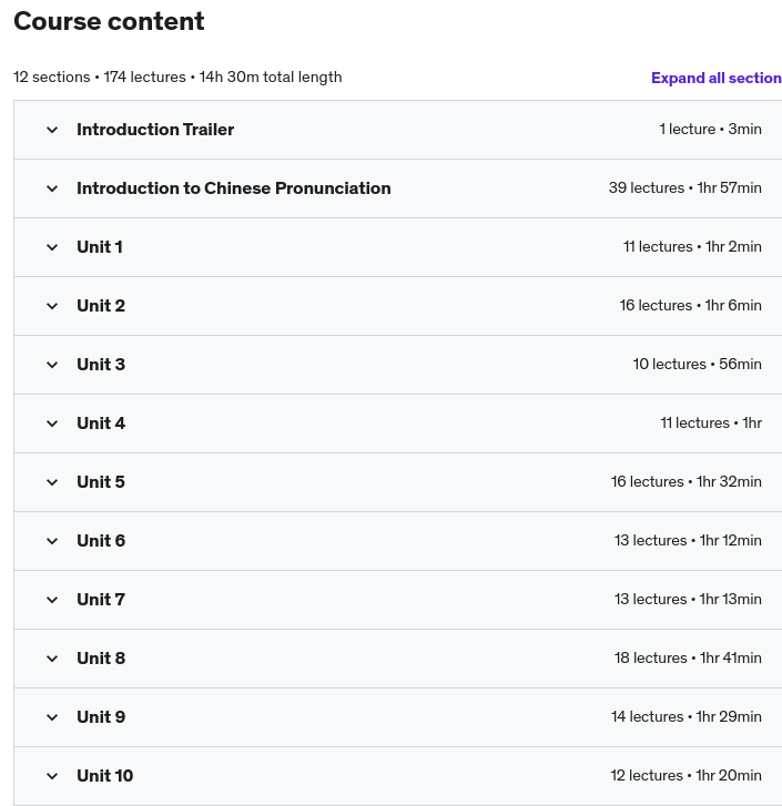 Course topics · Udemy — Learn Beginner Chinese: Fluent Conversation Made FUN & EASY 2020-10