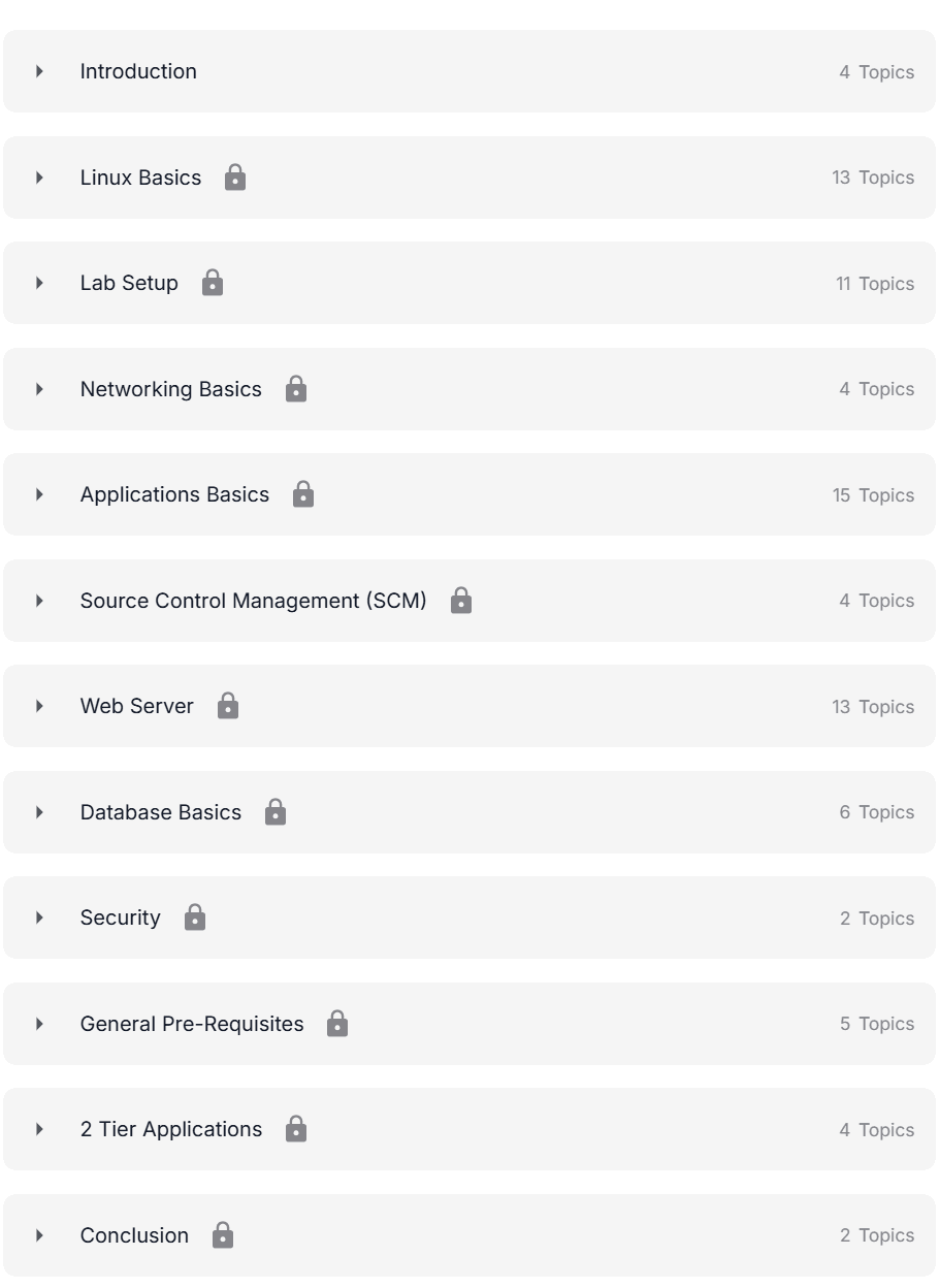 Course topics · KodeKloud — DevOps Pre-Requisite Course 2022-6