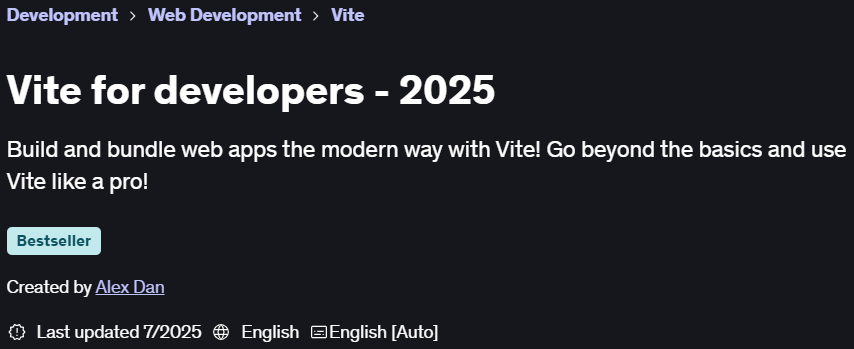 Pictures · Udemy — Vite for developers – 2025 2025-6