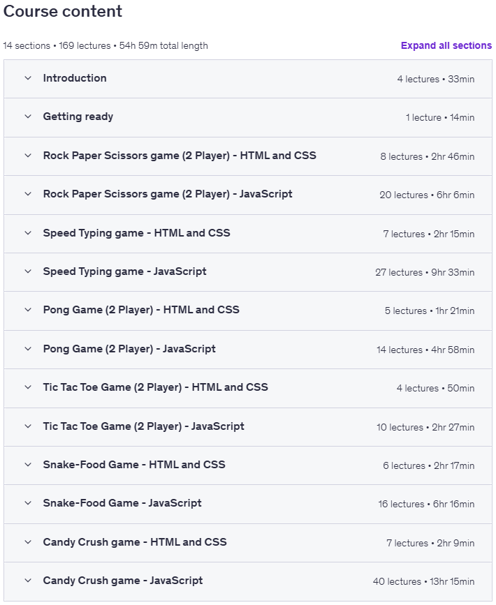 کورس کے موضوعات · بنائیں JavaScript Candy Crush کھیل اور دیگر کھیلوں کے منصوبوں 2025-9