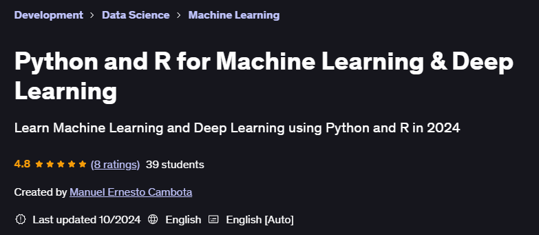 Pictures · Python and R for Machine Learning & Deep Learning 2024-6