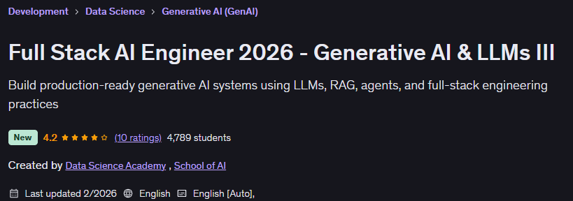 Bilder · Voll Stack AI Ingenieur 2026 - Generative AI und LLMs III 2026-1