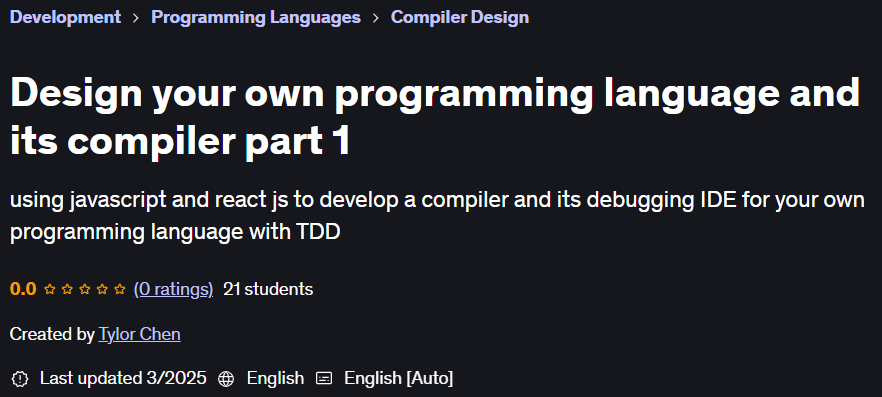 Pictures · Design your own programming language and its compiler part 1 2025-3