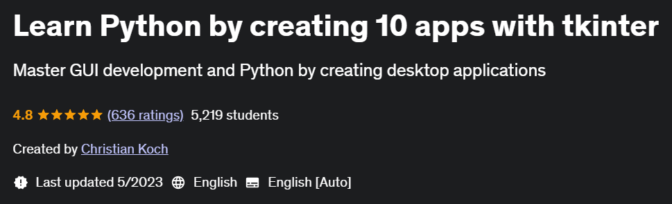 Pictures · Udemy — Learn Python by creating 10 apps with tkinter 2023-5