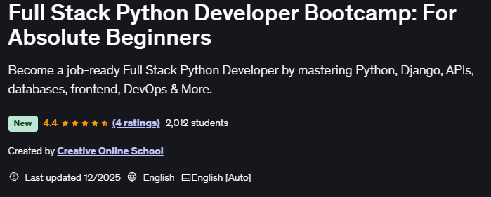 Bilder · Voll Stack Python Entwickler Bootcamp: Für Absolute Anfänger 2025-11