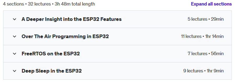 Course topics · Advanced ESP32 2022-6