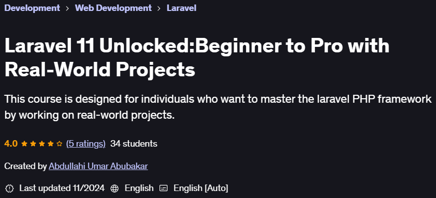 Pictures · Udemy — Laravel 11 Unlocked:Beginner to Pro with Real-World Projects 2024-11