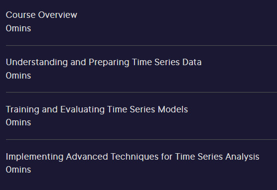 Course topics · TensorFlow Developer Certificate – Time Series, Sequences, and Predictions 2023-11