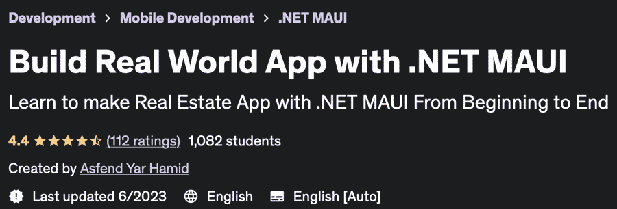 Pictures · Udemy — Build Real World App with .NET MAUI 2023-6