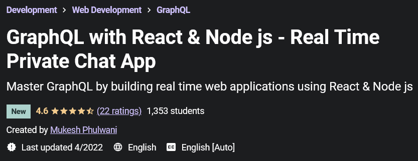Pictures · Udemy — GraphQL with React & Node js – Real Time Private Chat App 2022-3