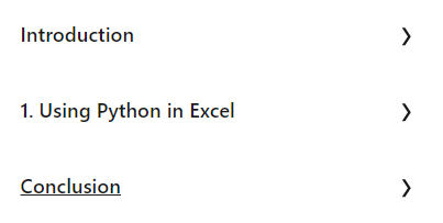 Course topics · Python in Excel 2023-8
