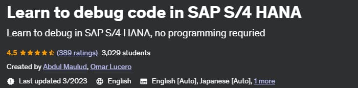 Pictures · Udemy — Learn to debug code in SAP S/4 HANA 2021-12