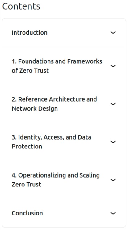 Sujets du cours · Architecture de confiance zéro pour les architectes de sécurité: de la conception réseau à l'intégration de l'identité 2025-10