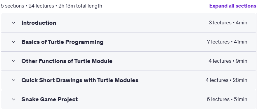 Course topics · Master Python Turtle Module 2023 – From Basic to Advance 2023-11