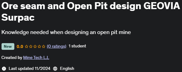 Pictures · Udemy — Ore seam and Open Pit design GEOVIA Surpac 2024-11
