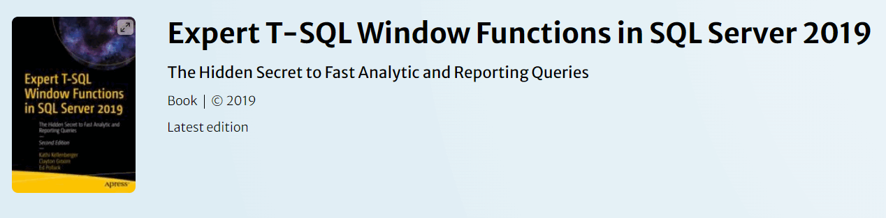 Pictures · Apress — Expert T-SQL Window Functions in SQL Server 2019 2019