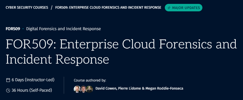 Pictures · SANS — FOR509: Enterprise Cloud Forensics and Incident Response 2021-6
